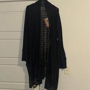 Johnny Was Navy Blue Lace Cardigan